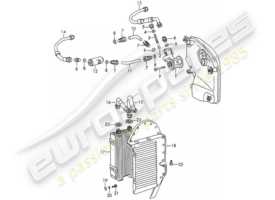 a part diagram from the porsche 911 parts catalogue