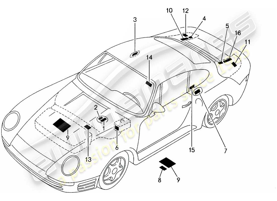 a part diagram from the porsche 959 parts catalogue