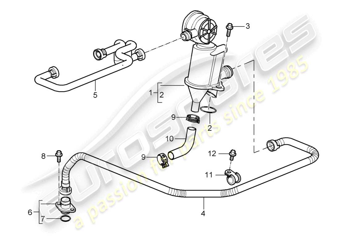 a part diagram from the porsche 2007 (987 cayman) parts catalogue
