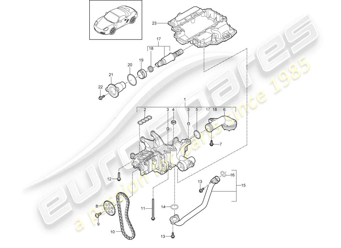 a part diagram from the porsche 2012 (987 boxster) parts catalogue