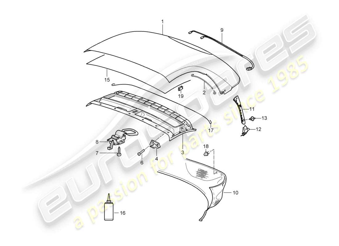 a part diagram from the porsche 2008 (987 boxster) parts catalogue