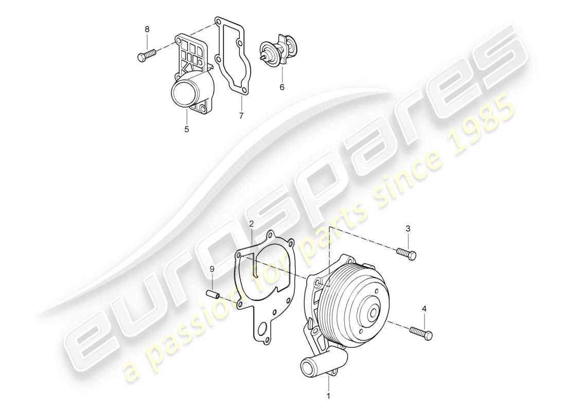 a part diagram from the porsche 2006 (987 cayman) parts catalogue