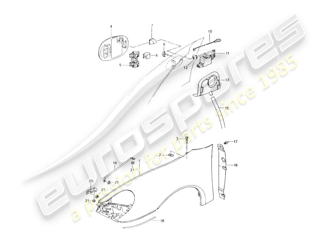 a part diagram from the porsche 1998 (986 boxster) parts catalogue