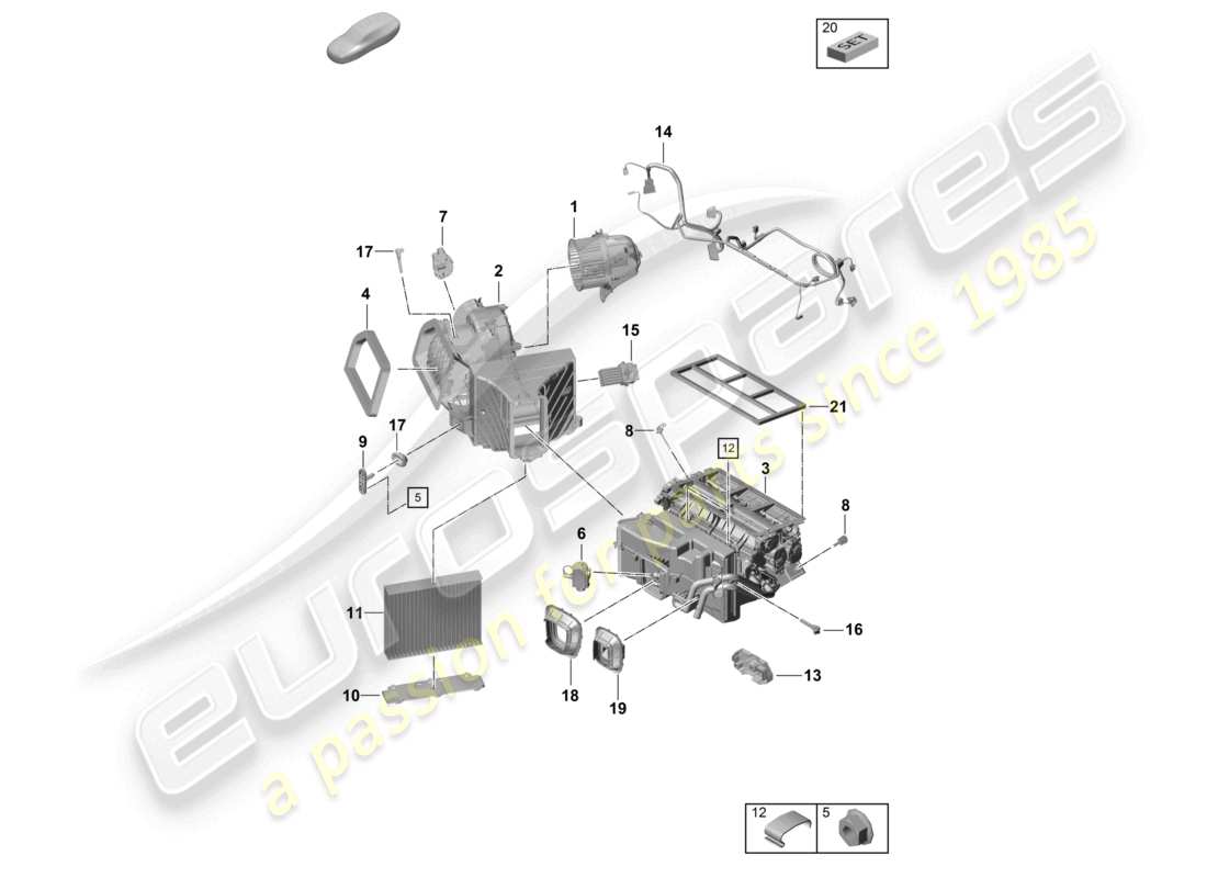 a part diagram from the porsche 2019 (718 boxster spyder) parts catalogue
