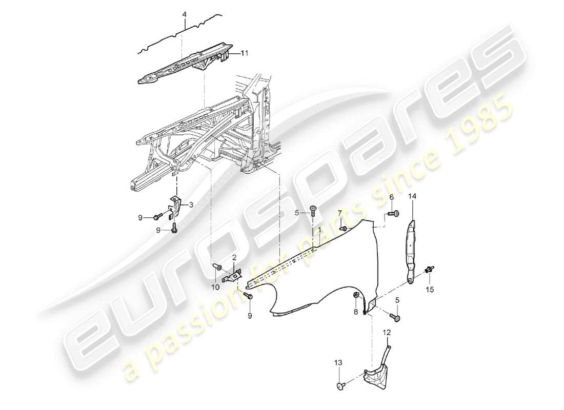 a part diagram from the porsche 2005 (cayenne e1 9pa) parts catalogue