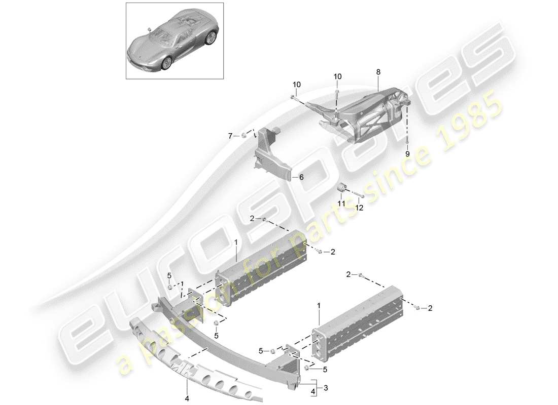 VIEW PARTS DIAGRAMS FROM THE PORSCHE 918 SPYDER PARTS CATALOGUE a part diagram from the porsche 918 spyder parts catalogue