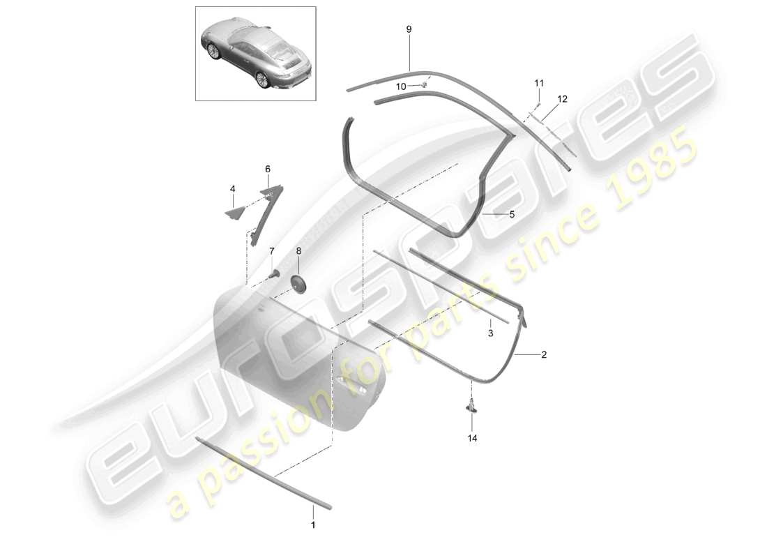 a part diagram from the porsche 991 parts catalogue