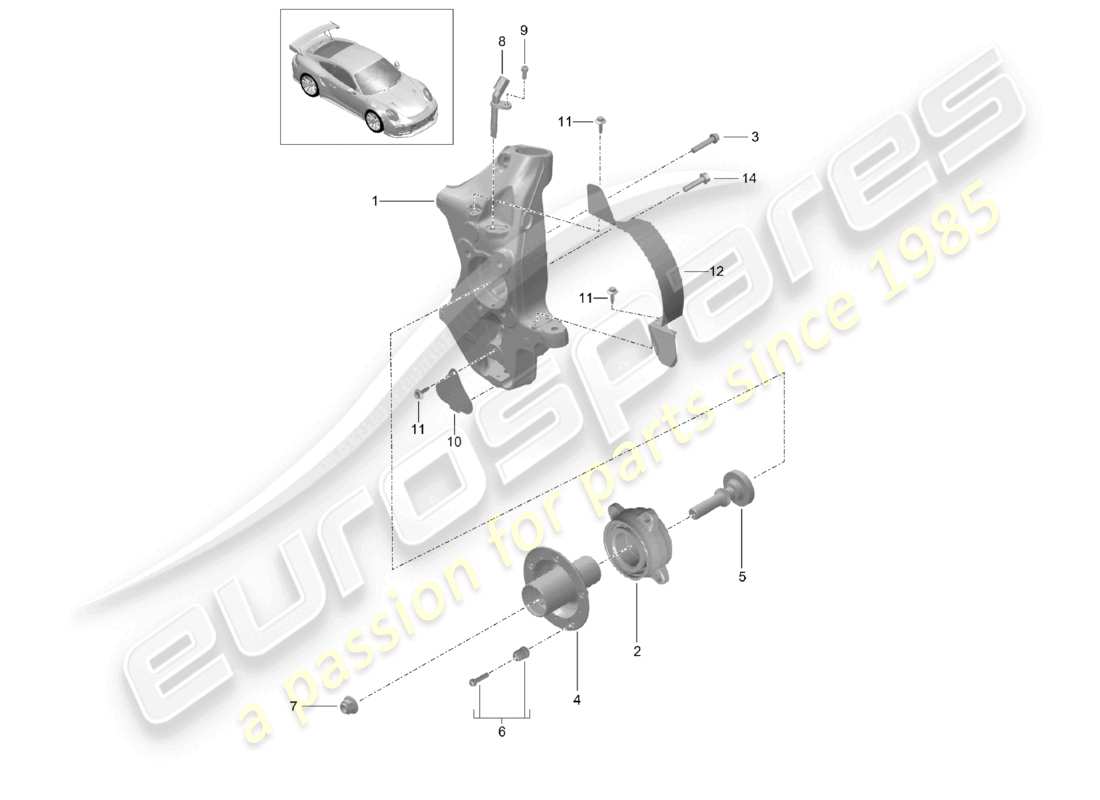 a part diagram from the porsche 2016 (991-1 turbo) parts catalogue