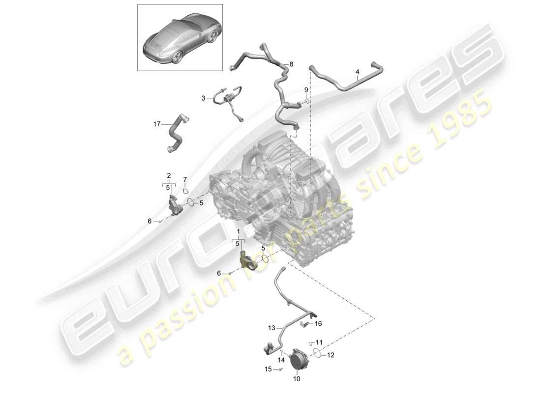 a part diagram from the porsche 991 parts catalogue