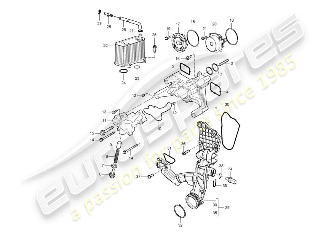 a part diagram from the porsche 2006 (987 cayman) parts catalogue
