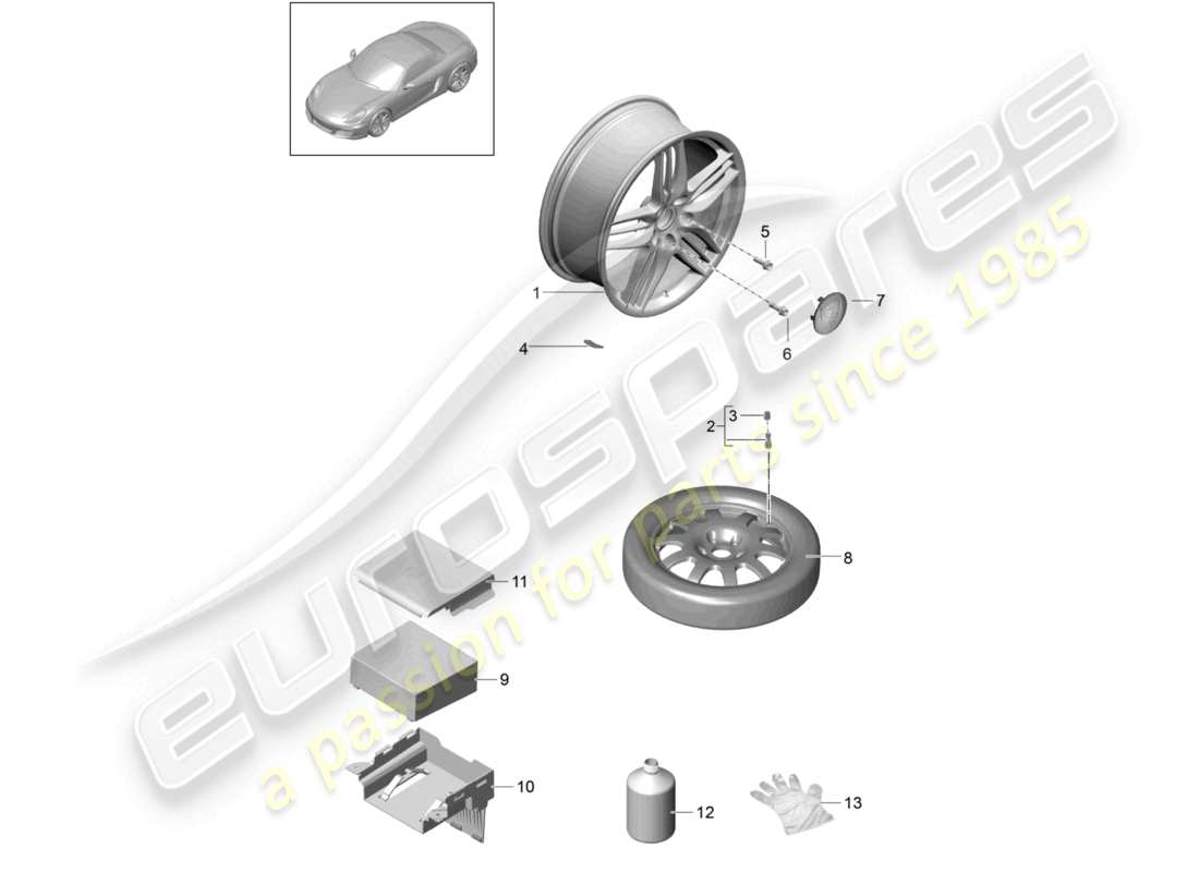 a part diagram from the porsche 2014 (981 boxster) parts catalogue