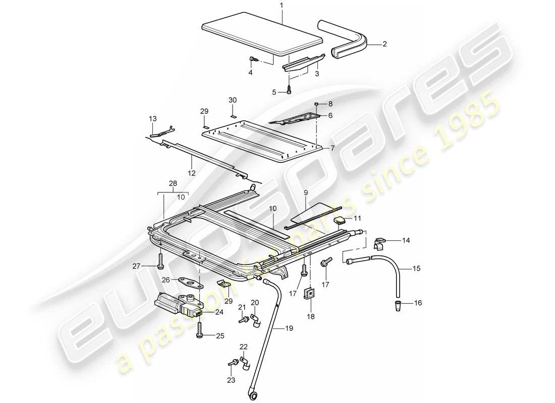 a part diagram from the porsche 2009 (997-2 gt3) parts catalogue