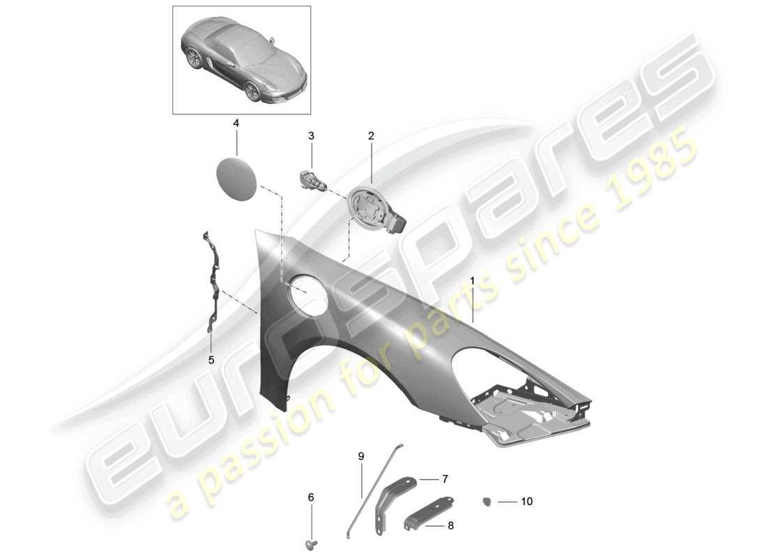 a part diagram from the porsche 2012 (981 boxster) parts catalogue