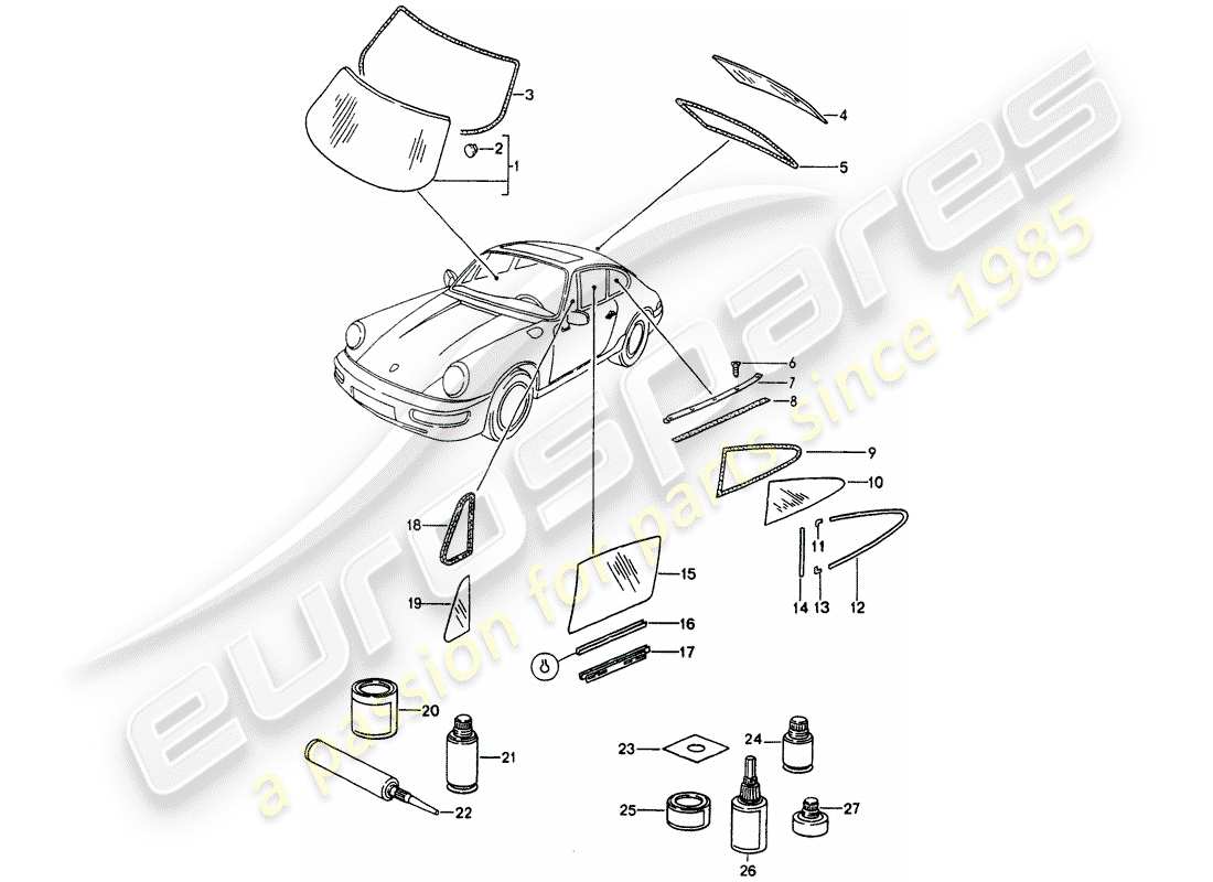 a part diagram from the porsche 1990 (964) parts catalogue