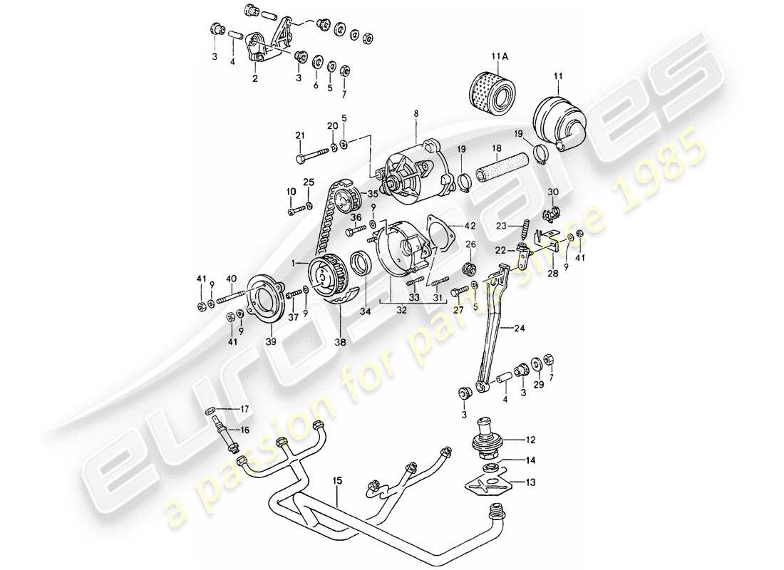a part diagram from the porsche 1990 (964) parts catalogue