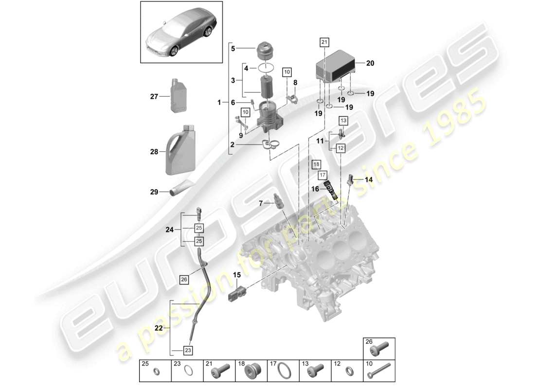 a part diagram from the porsche 2019 (panamera 971-1) parts catalogue