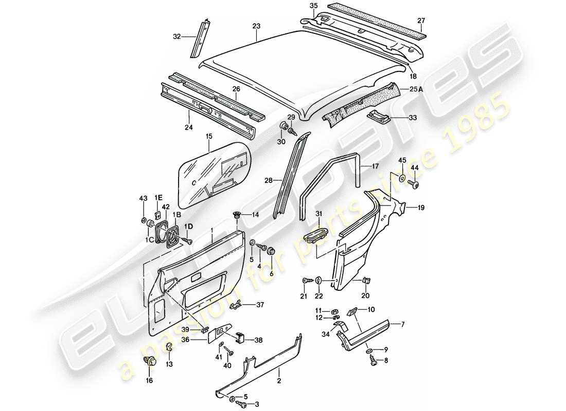 a part diagram from the porsche 944 parts catalogue