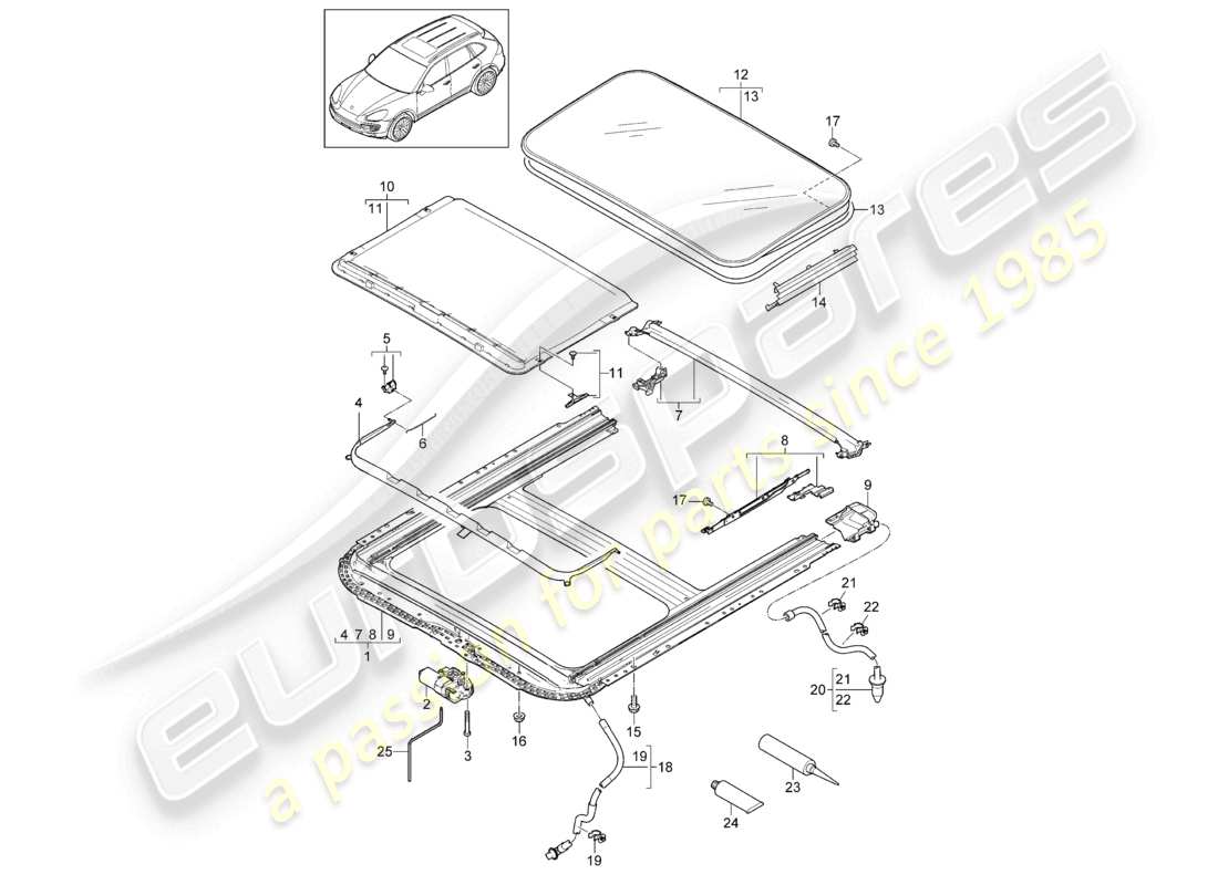 a part diagram from the porsche 2015 (cayenne e2 92a) parts catalogue