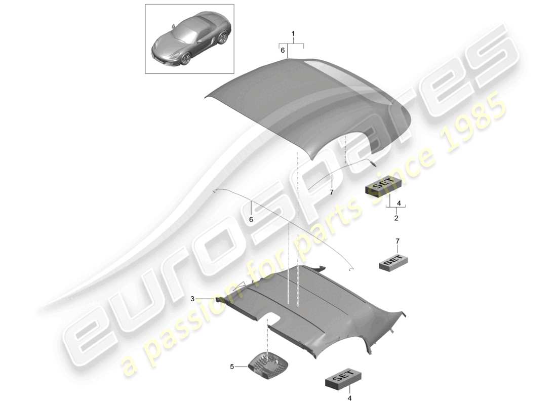 a part diagram from the porsche 2013 (981 boxster) parts catalogue