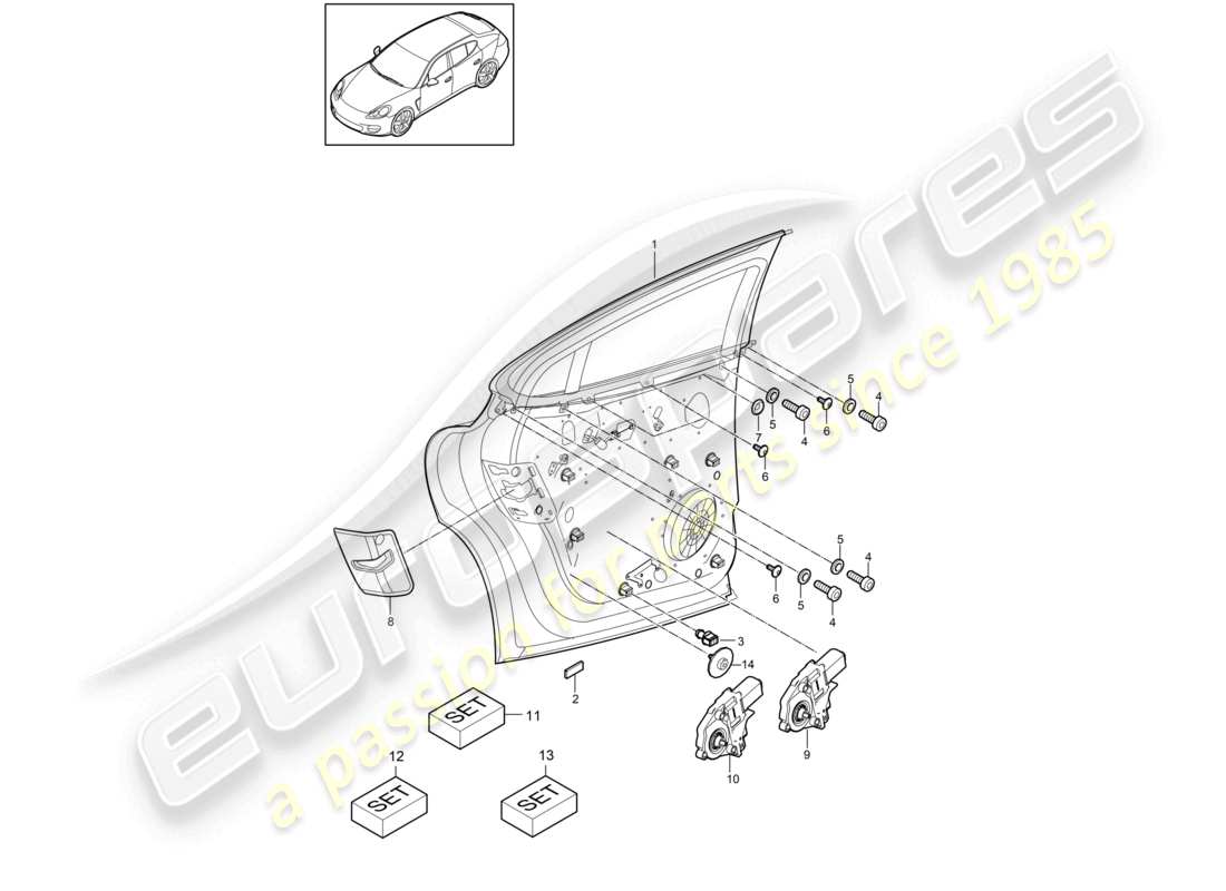 a part diagram from the porsche panamera parts catalogue