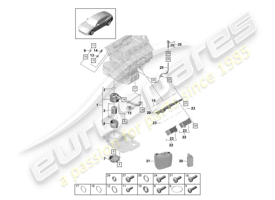 a part diagram from the porsche panamera parts catalogue