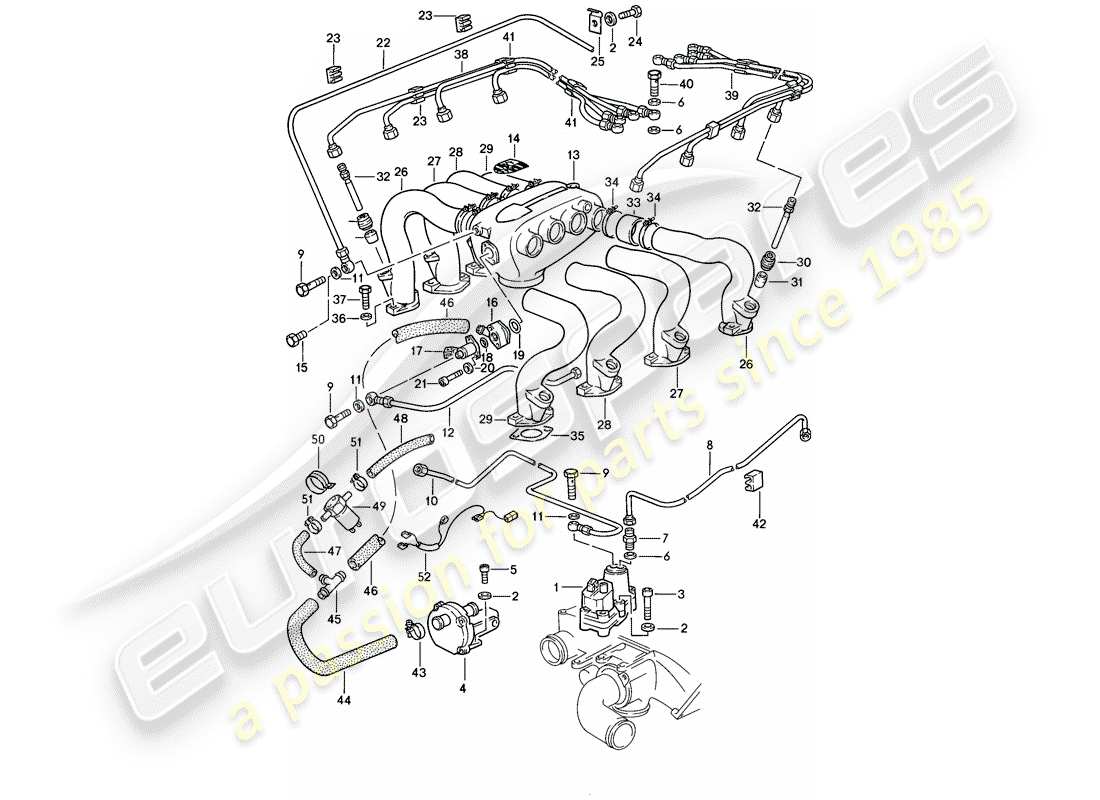 a part diagram from the porsche 928 parts catalogue