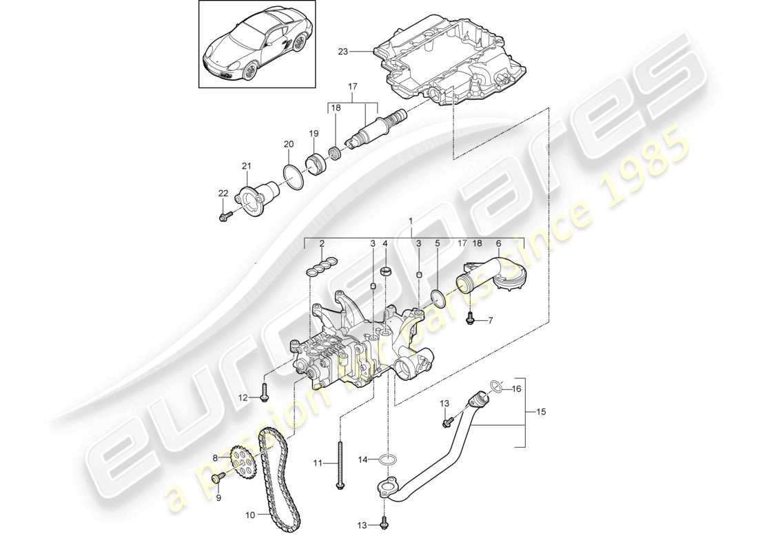 a part diagram from the porsche cayman parts catalogue