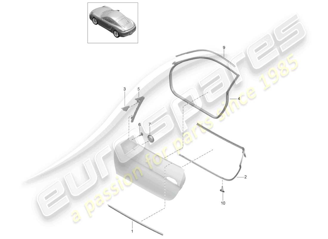a part diagram from the porsche 2014 (981 cayman) parts catalogue