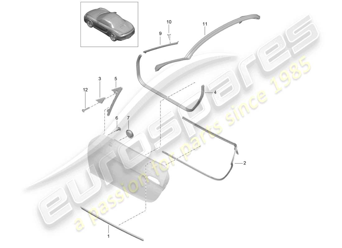 a part diagram from the porsche 2014 (981 boxster) parts catalogue