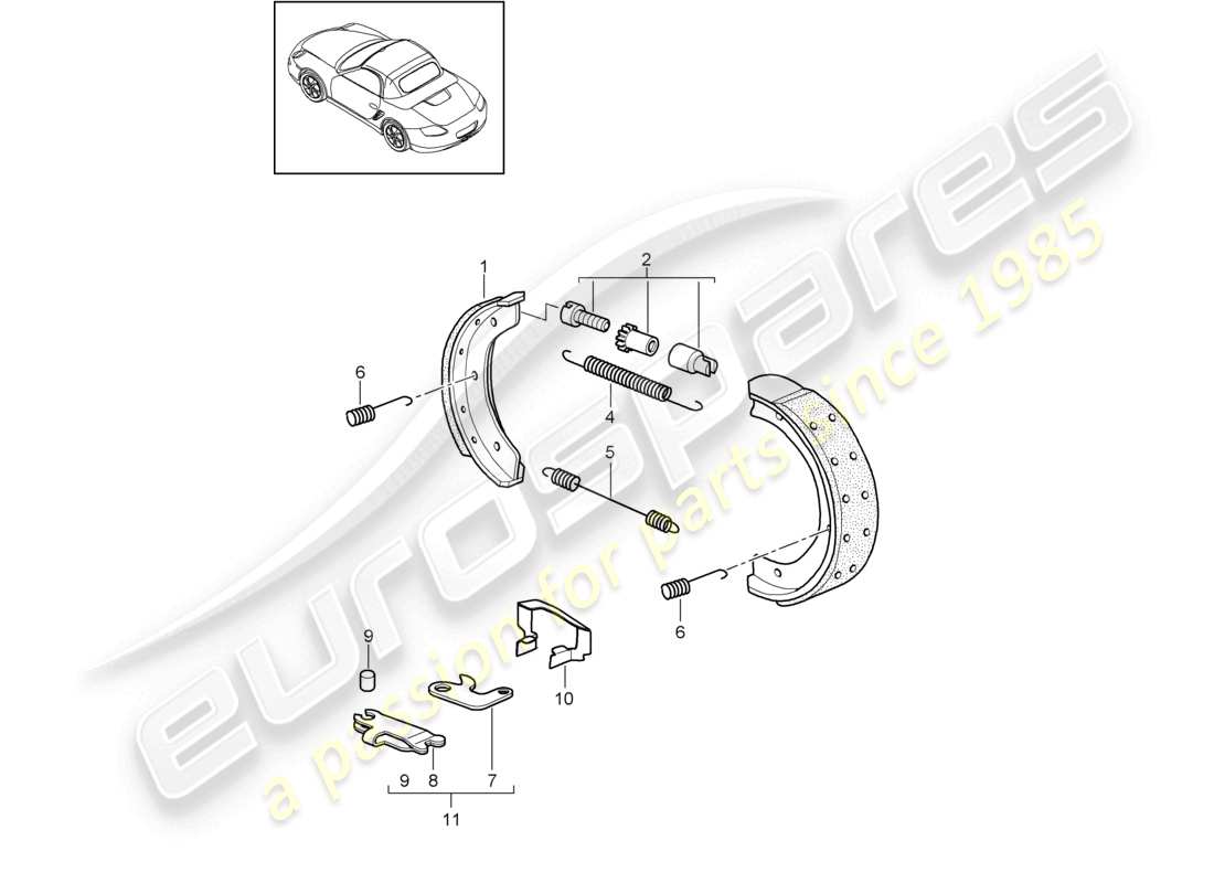a part diagram from the porsche 2010 (987 boxster) parts catalogue