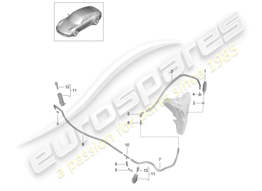 a part diagram from the porsche 2012 (991-1) parts catalogue