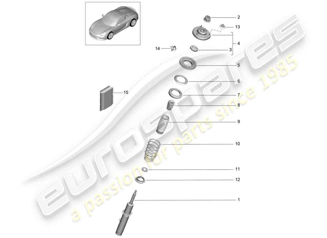 a part diagram from the porsche 2016 (981 boxster spyder) parts catalogue