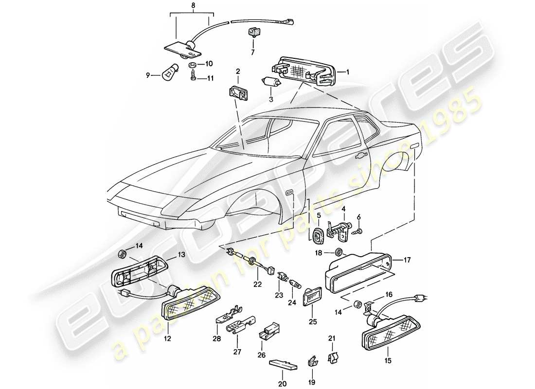 a part diagram from the porsche 1986 (944) parts catalogue