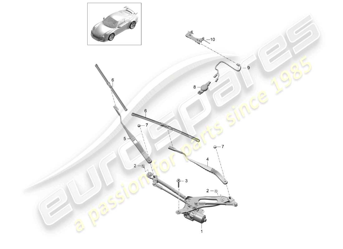 a part diagram from the porsche 2018 (991-2 r/gt3/rs) parts catalogue