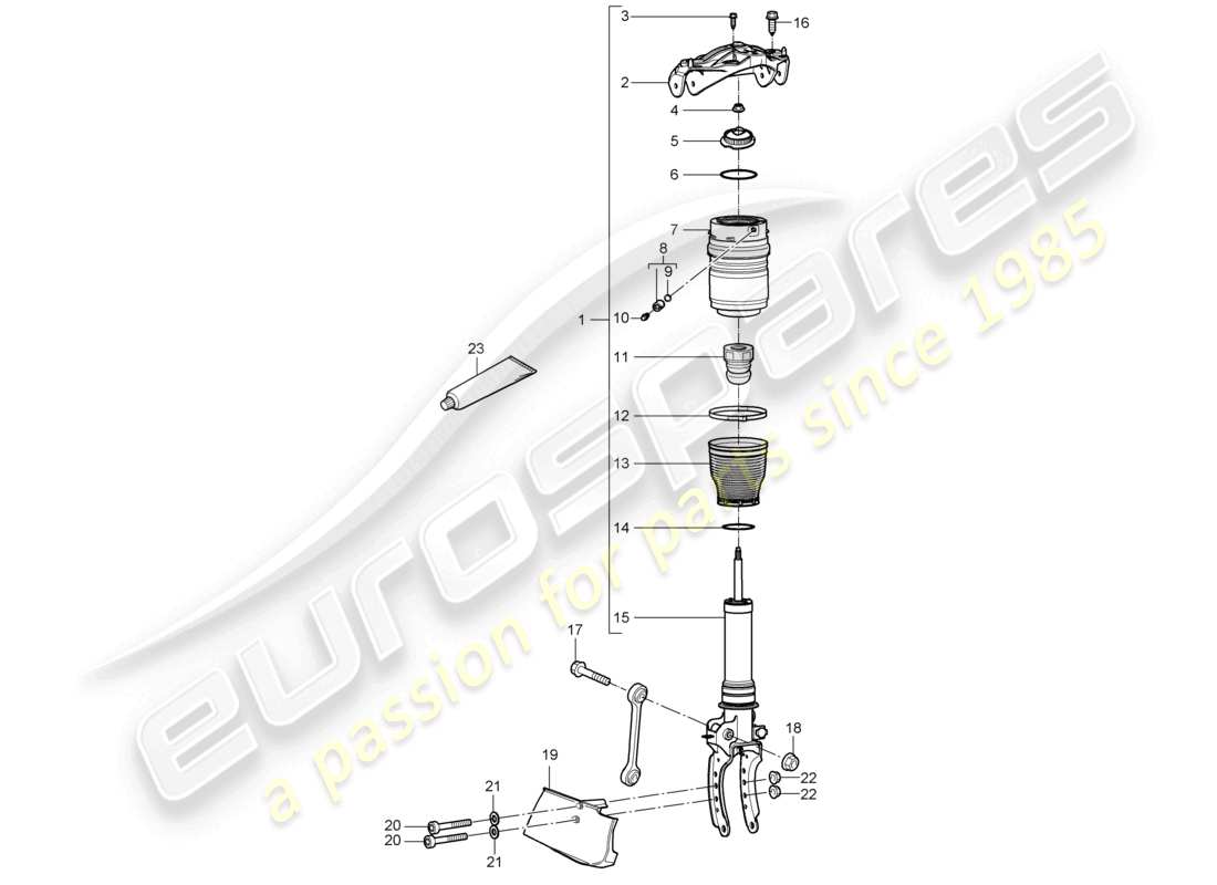 a part diagram from the porsche 2010 (cayenne e1 9pa) parts catalogue