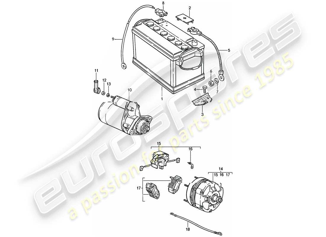a part diagram from the porsche 1985 (911) parts catalogue