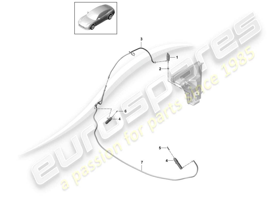 a part diagram from the porsche panamera parts catalogue
