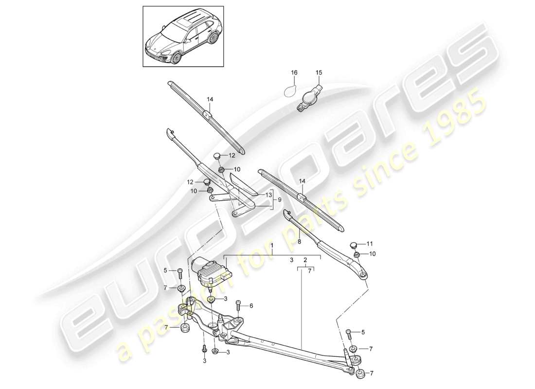 a part diagram from the porsche 2013 (cayenne e2 92a) parts catalogue