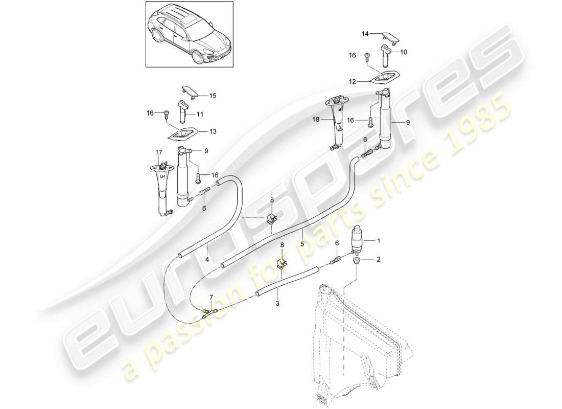 a part diagram from the porsche 2015 (cayenne e2 92a) parts catalogue