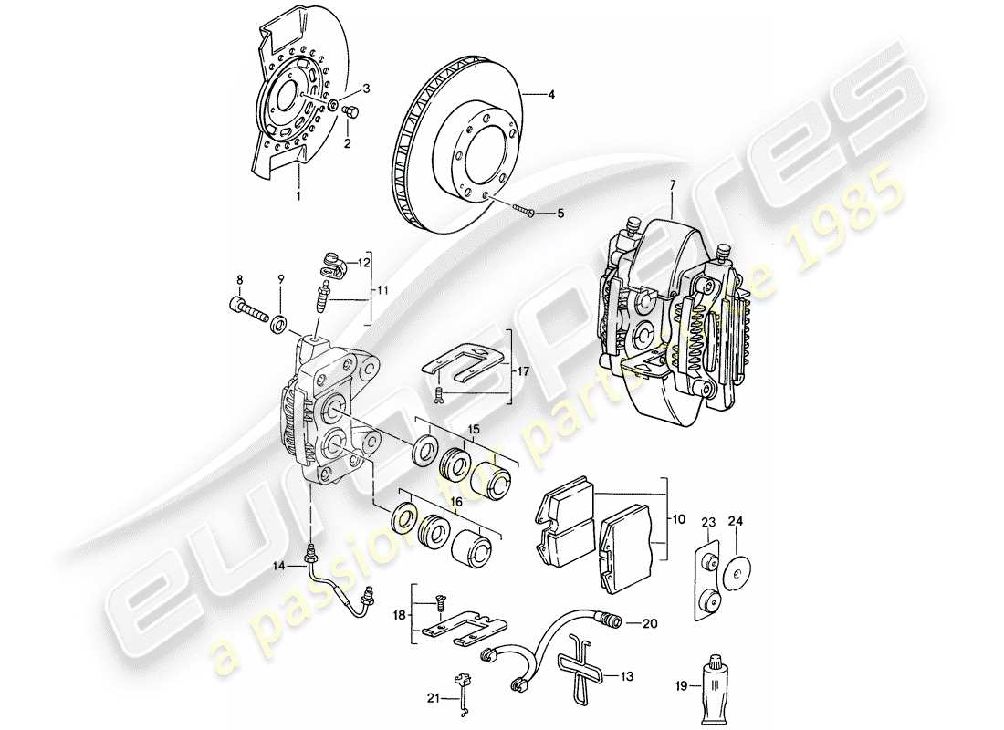 a part diagram from the porsche 1995 (968) parts catalogue