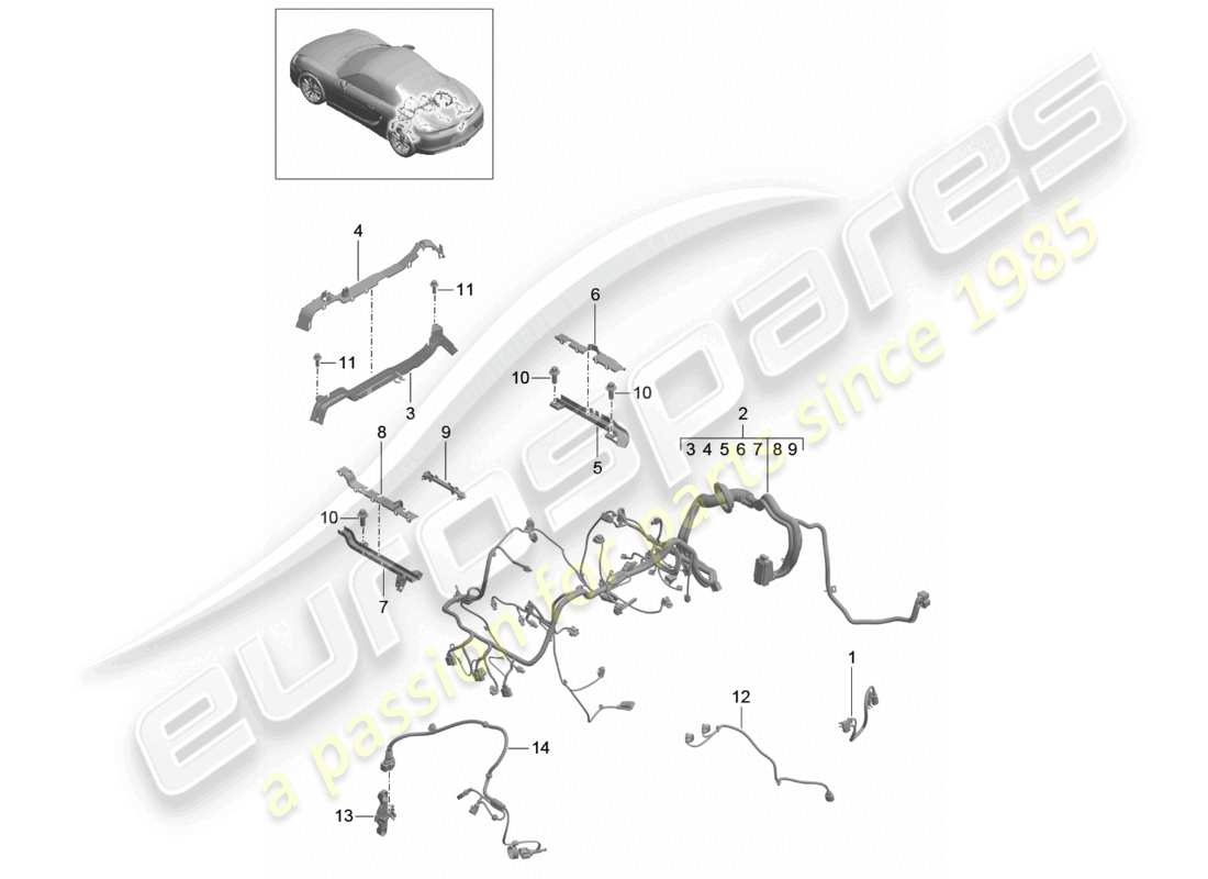 a part diagram from the porsche 2013 (981 boxster) parts catalogue