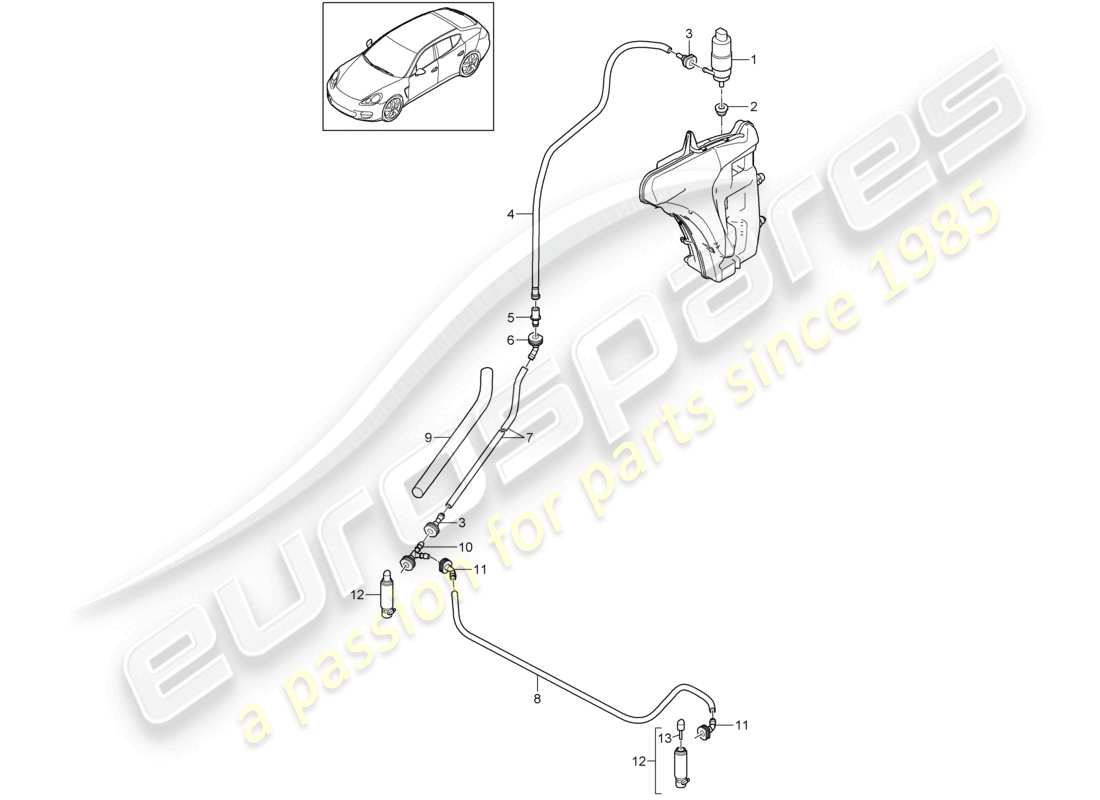 a part diagram from the porsche panamera parts catalogue