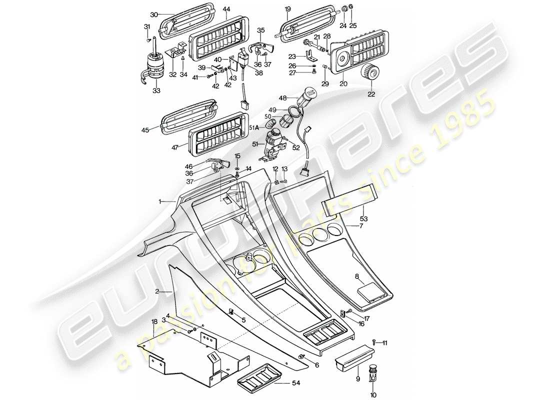 VIEW PARTS DIAGRAMS FROM THE PORSCHE 928 PARTS CATALOGUE a part diagram from the porsche 928 parts catalogue