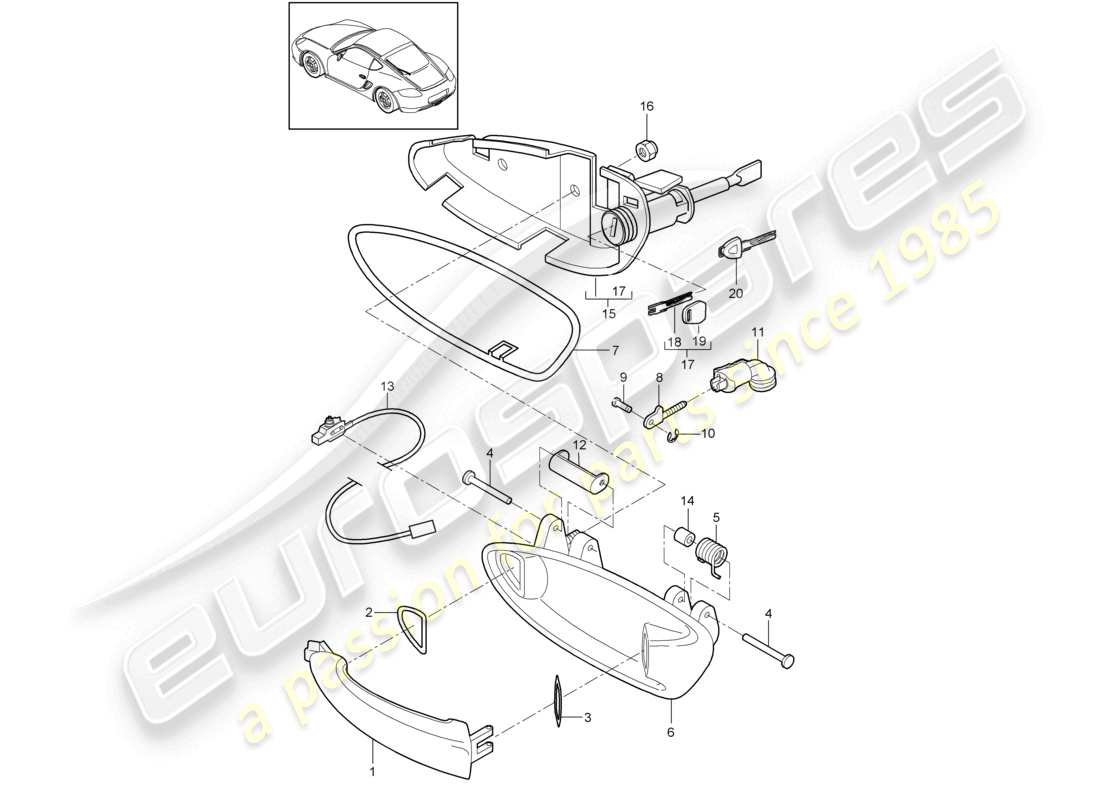 a part diagram from the porsche 2012 (987 cayman) parts catalogue