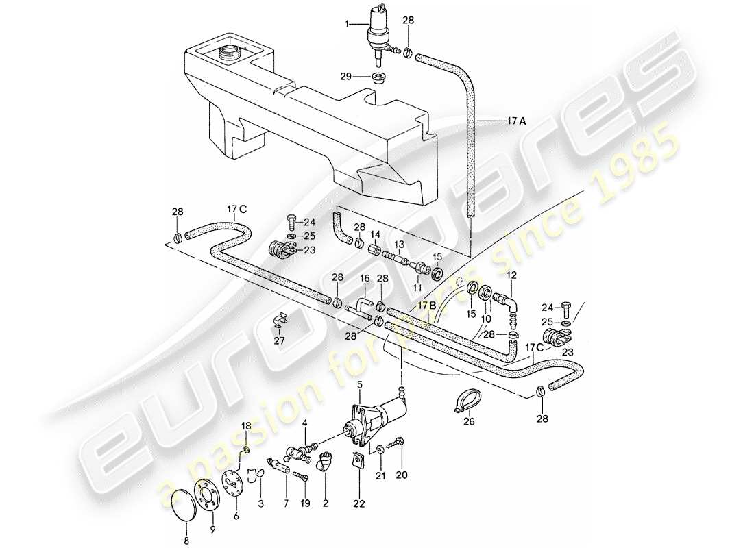 VIEW PARTS DIAGRAMS FROM THE PORSCHE 959 PARTS CATALOGUE a part diagram from the porsche 959 parts catalogue