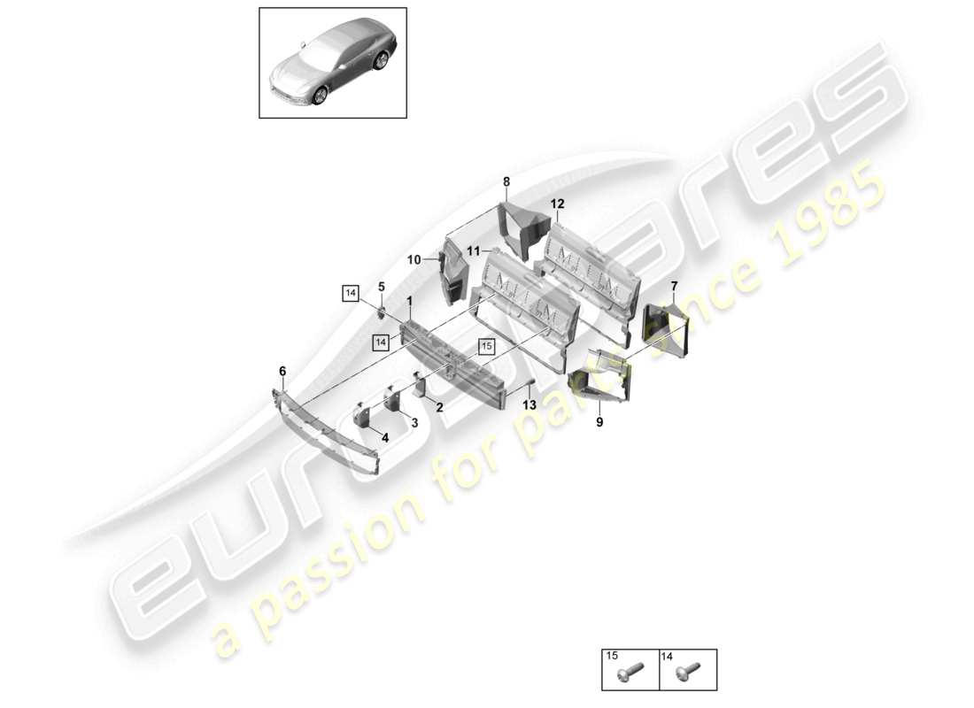 a part diagram from the porsche panamera parts catalogue