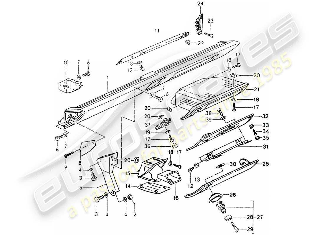 a part diagram from the porsche 1991 (964) parts catalogue