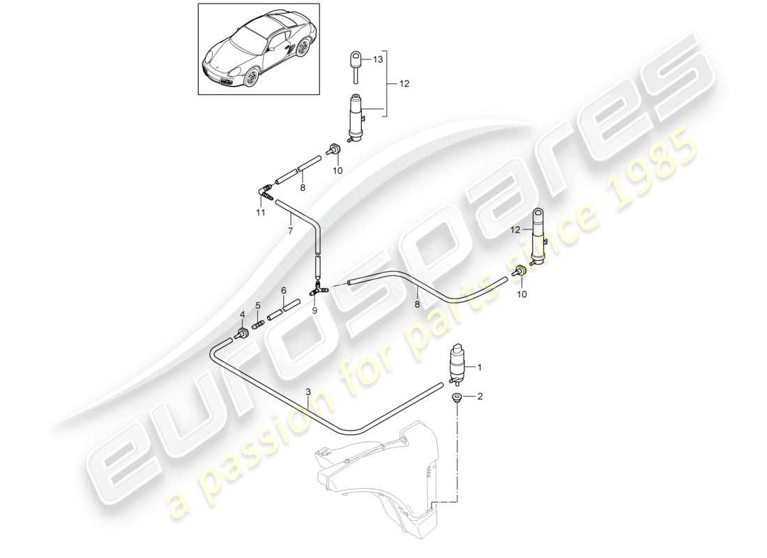 VIEW PARTS DIAGRAMS FROM THE PORSCHE CAYMAN PARTS CATALOGUE a part diagram from the porsche cayman parts catalogue