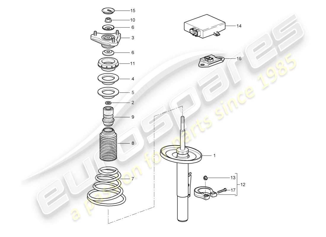 a part diagram from the porsche 2007 (987 cayman) parts catalogue
