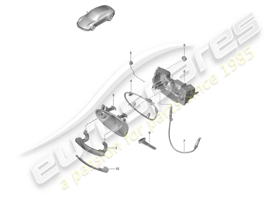 a part diagram from the porsche 991 parts catalogue